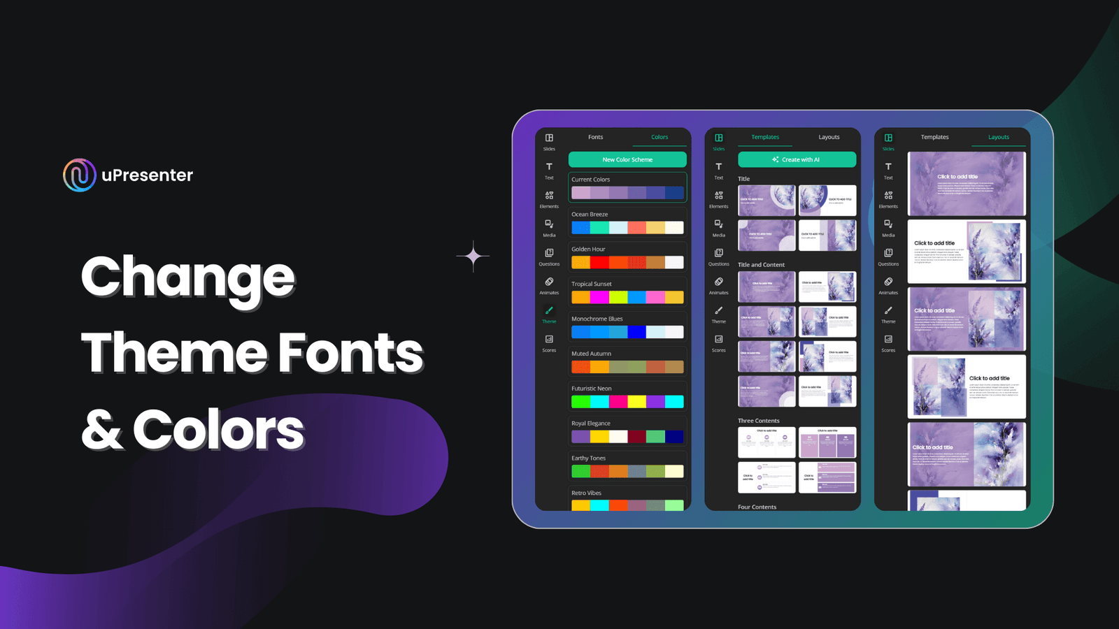 Change Theme Fonts and Theme Colors