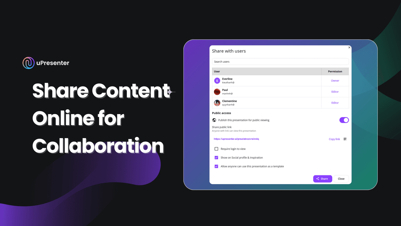 Share Content Online for Collaboration