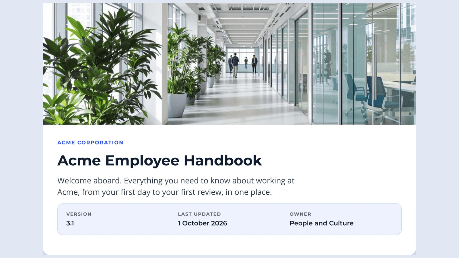 Employee Handbook — Clean Corporate (fluid) presentation template cover