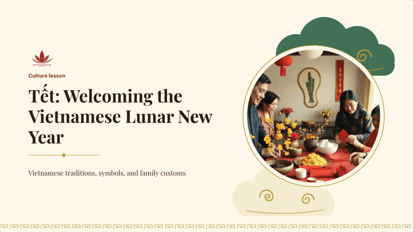 Lunar New Year & Vietnamese Culture — Vietnamese Heritage presentation template cover