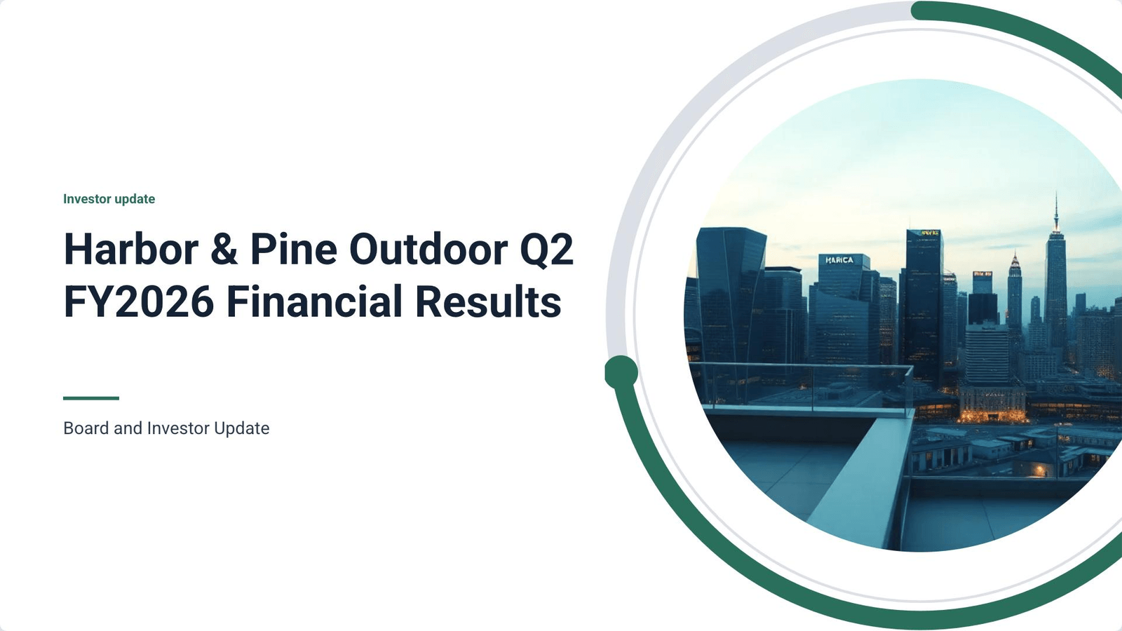 Quarterly Financial Report — Data Report presentation template cover