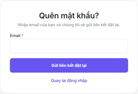 Trang quên mật khẩu