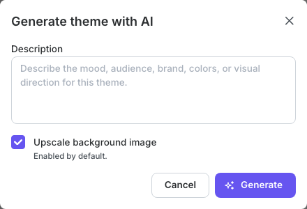 Generate theme with AI