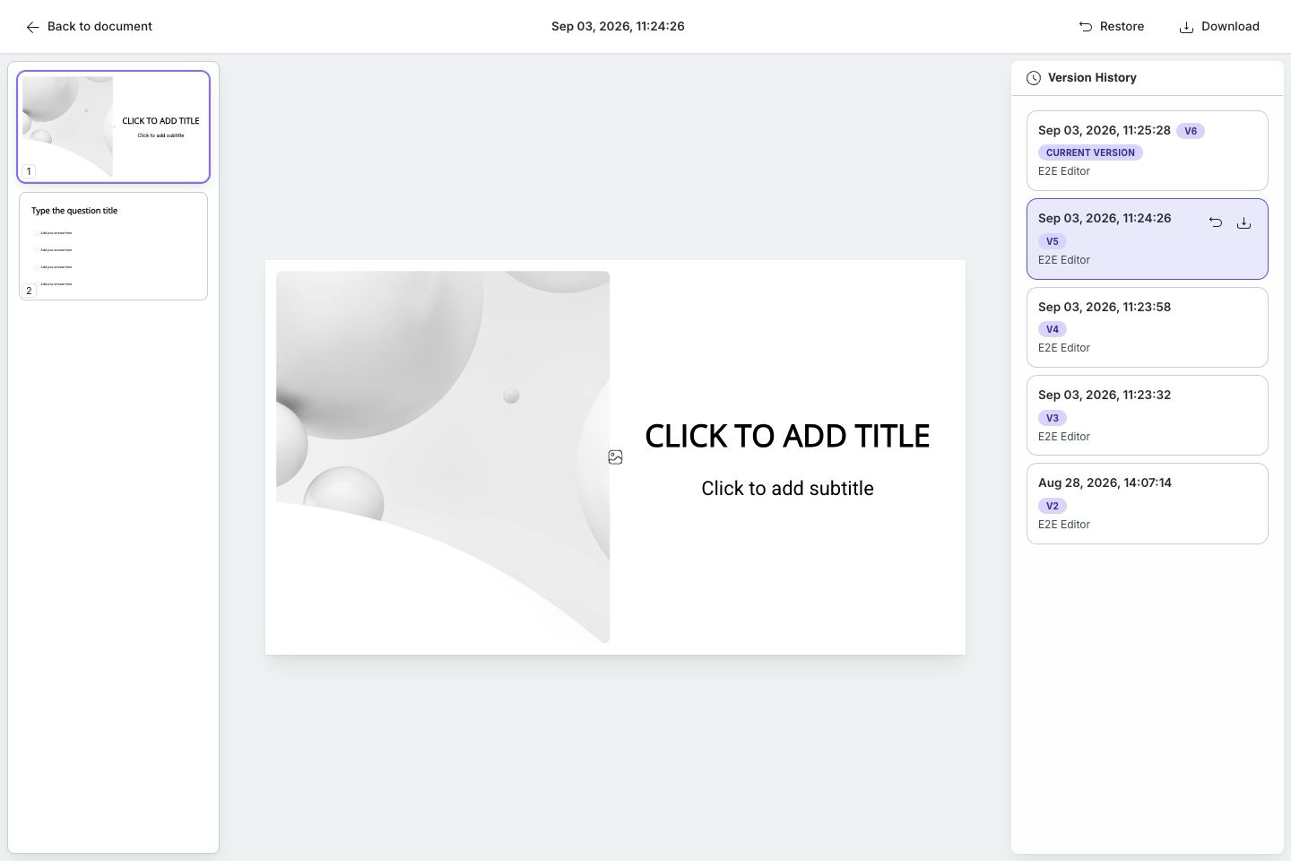An earlier version selected for preview