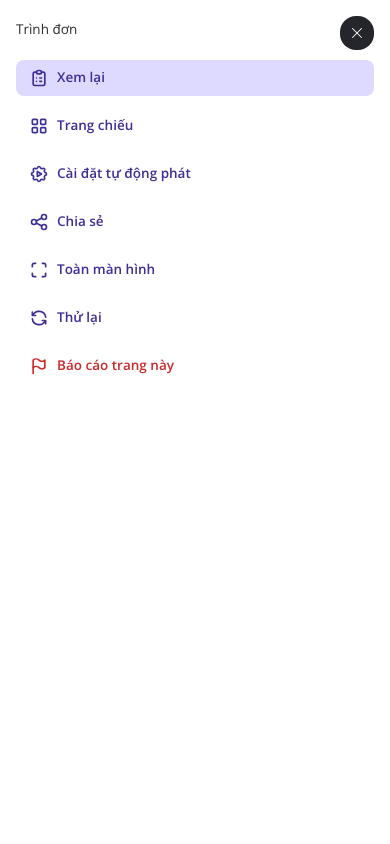 Trình đơn của trình phát trên điện thoại