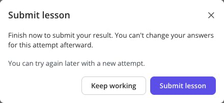 Submit lesson confirmation