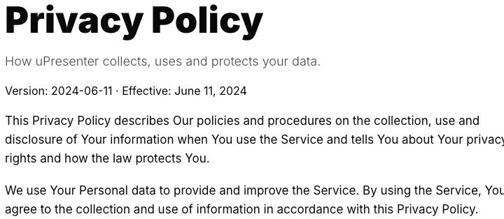 Current Privacy Policy header